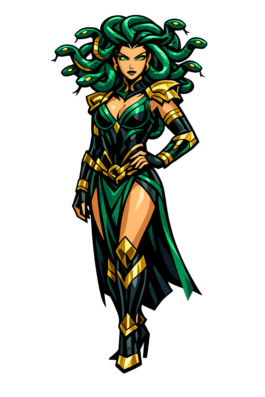 médousa — The Gorgon, serpents writhing, gaze of stone